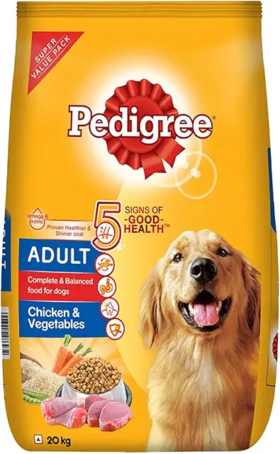 Pedigree Adult Dry Dog Food, Chicken & Vegetables Flavour, 20kg Pack